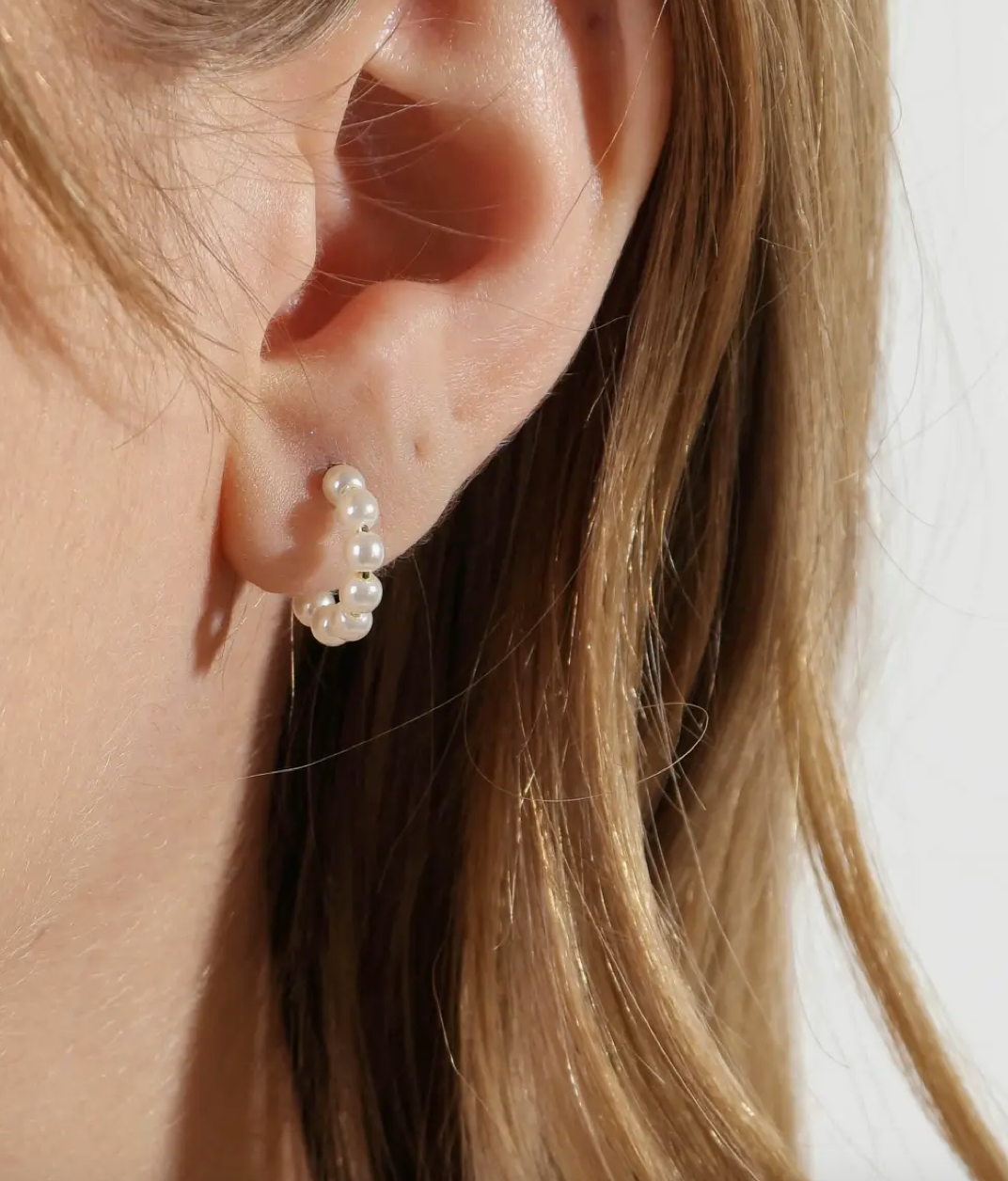 Mini Pearl Hoops