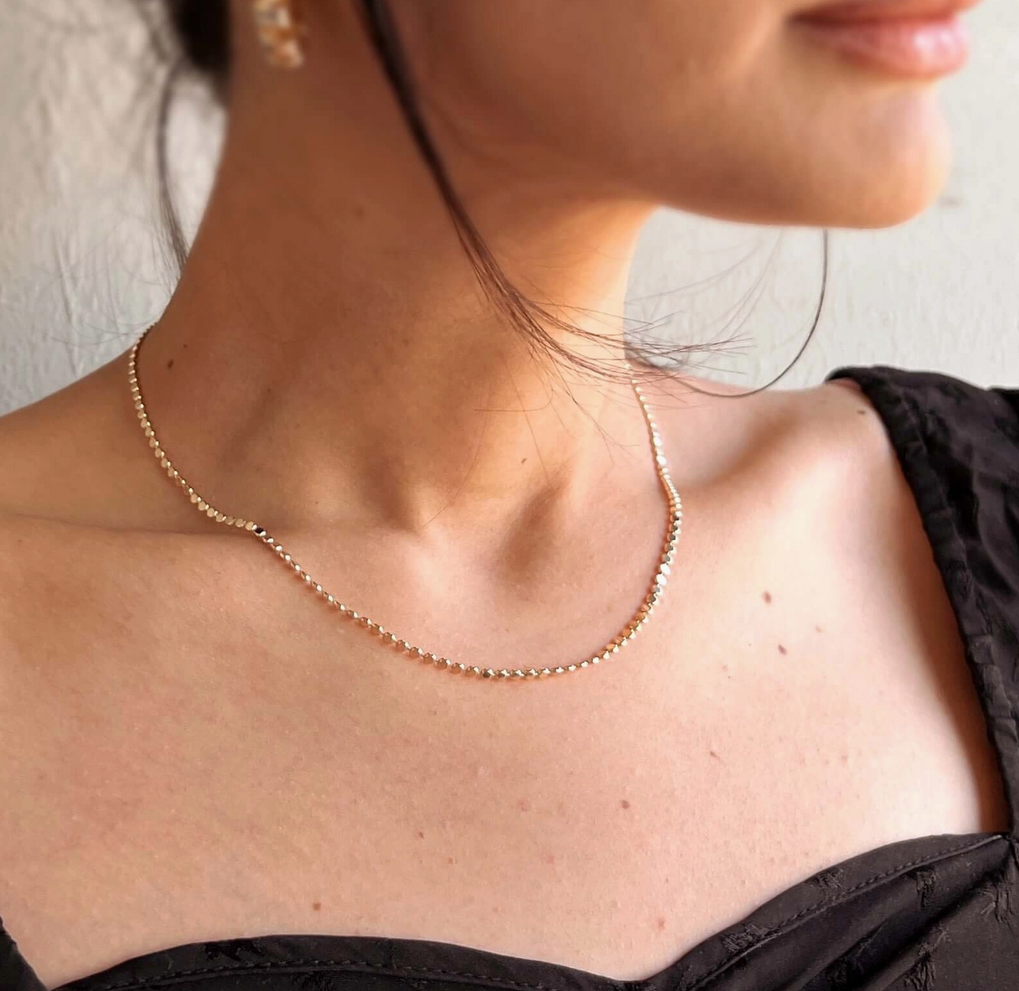 Flat Bead Chain Necklace