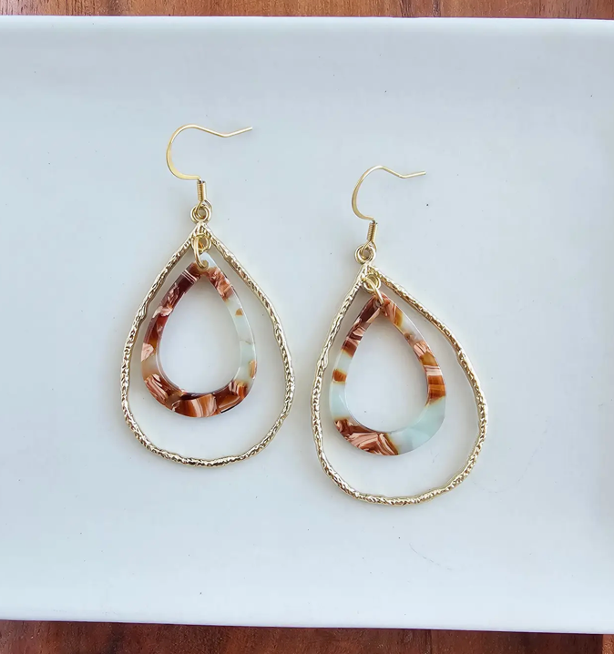 Teardrop Gold Hoop Earrings