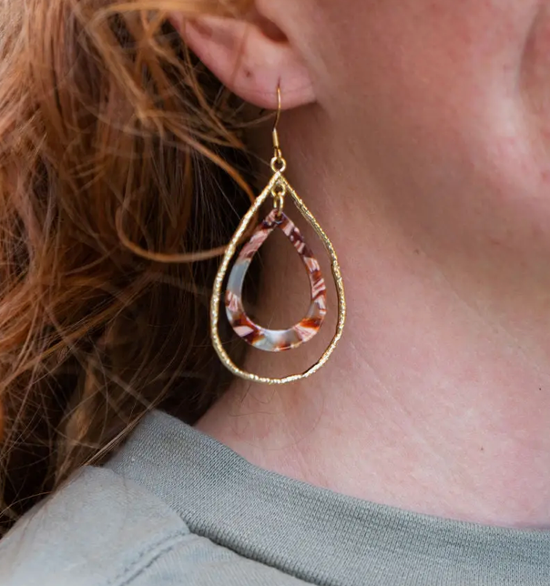 Teardrop Gold Hoop Earrings