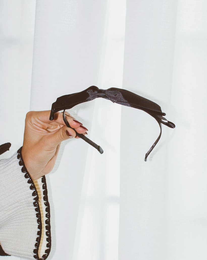 Thin Black Bow Headband