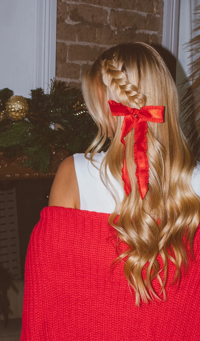 Red Crinkle Ribbon Bow