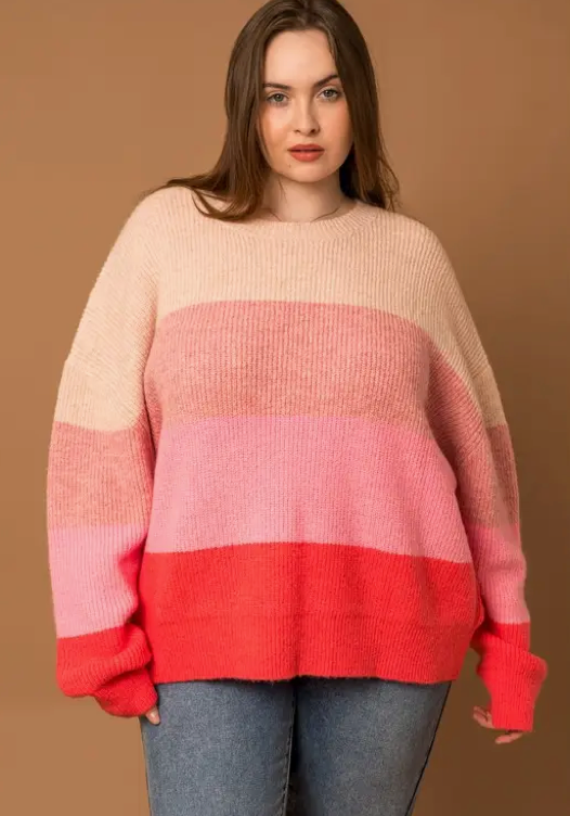 Plus Valentine Stripe Sweater