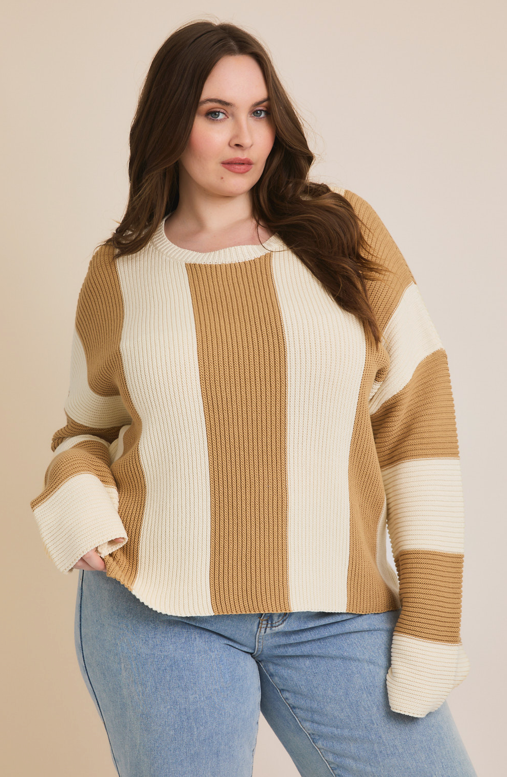 Taupe Stripe Sweater