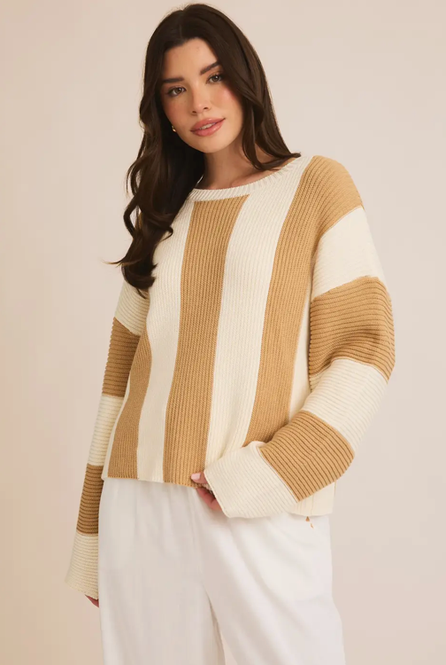 Taupe Stripe Sweater